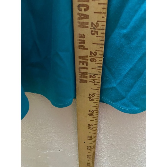 Chicos Chic  women's 3/XL Stretch Button Up Shirt Top Teal Blue Officers Work - Picture 4 of 6